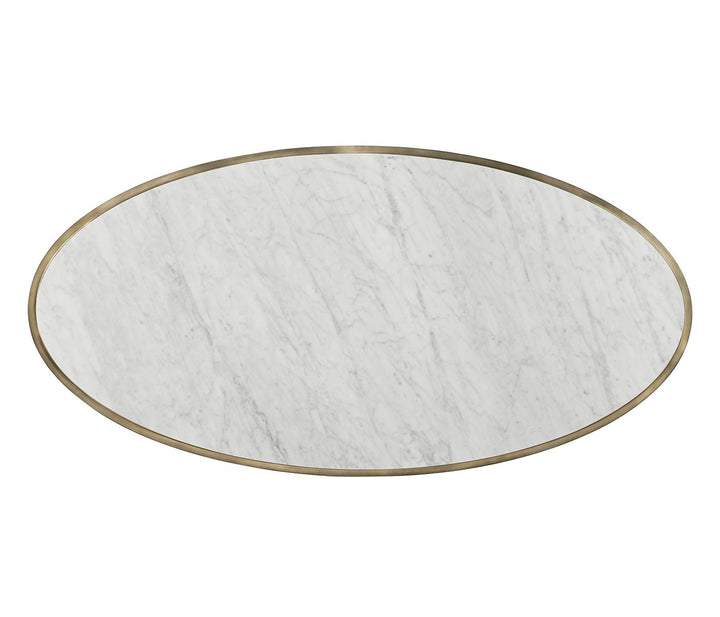 Oval Coffee Table with Marble Top