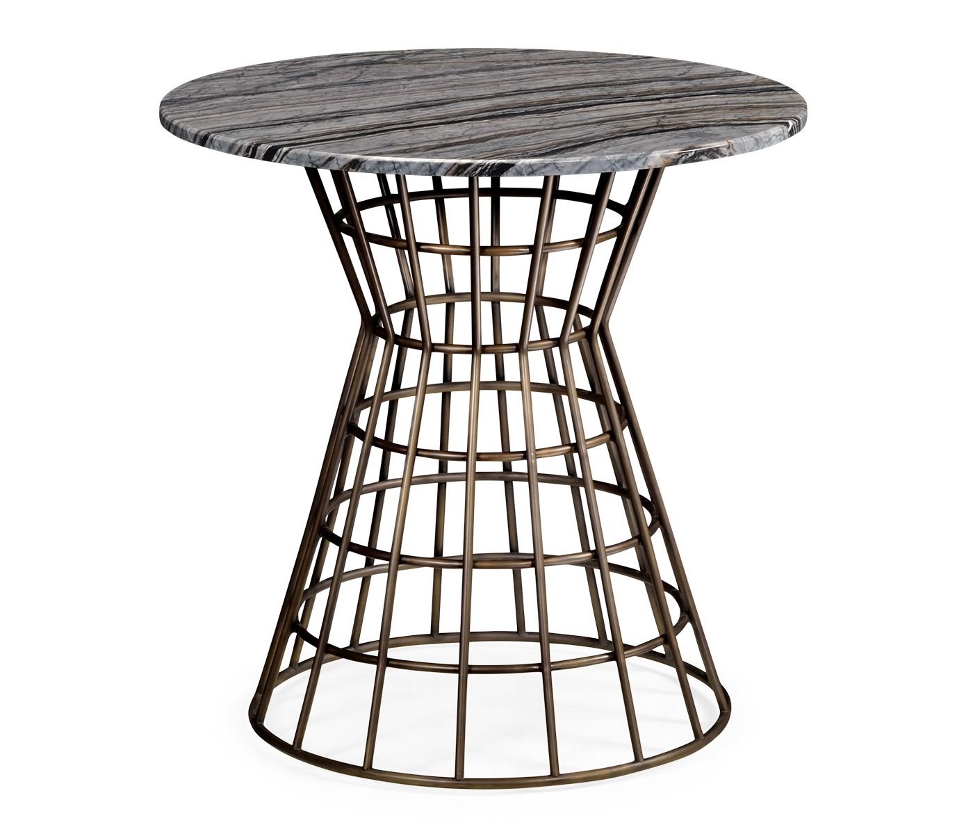 Runt Geometric mässing och mittbord i marmor för utomhusbruk