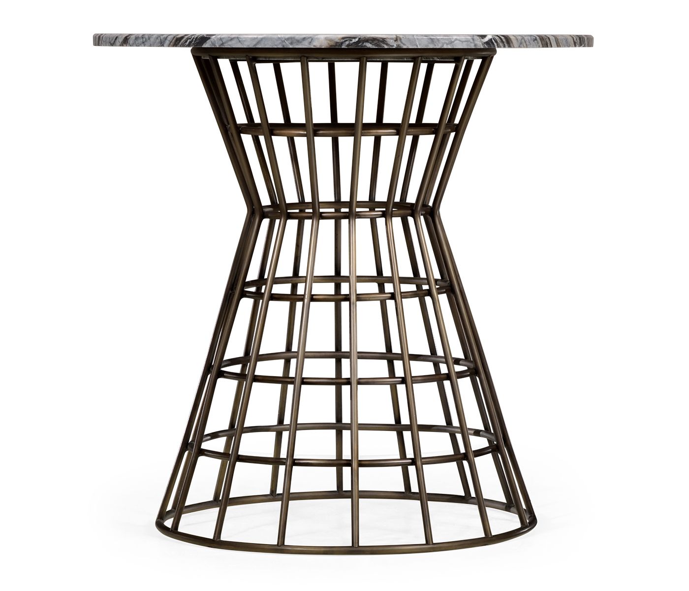 Runt Geometric mässing och mittbord i marmor för utomhusbruk