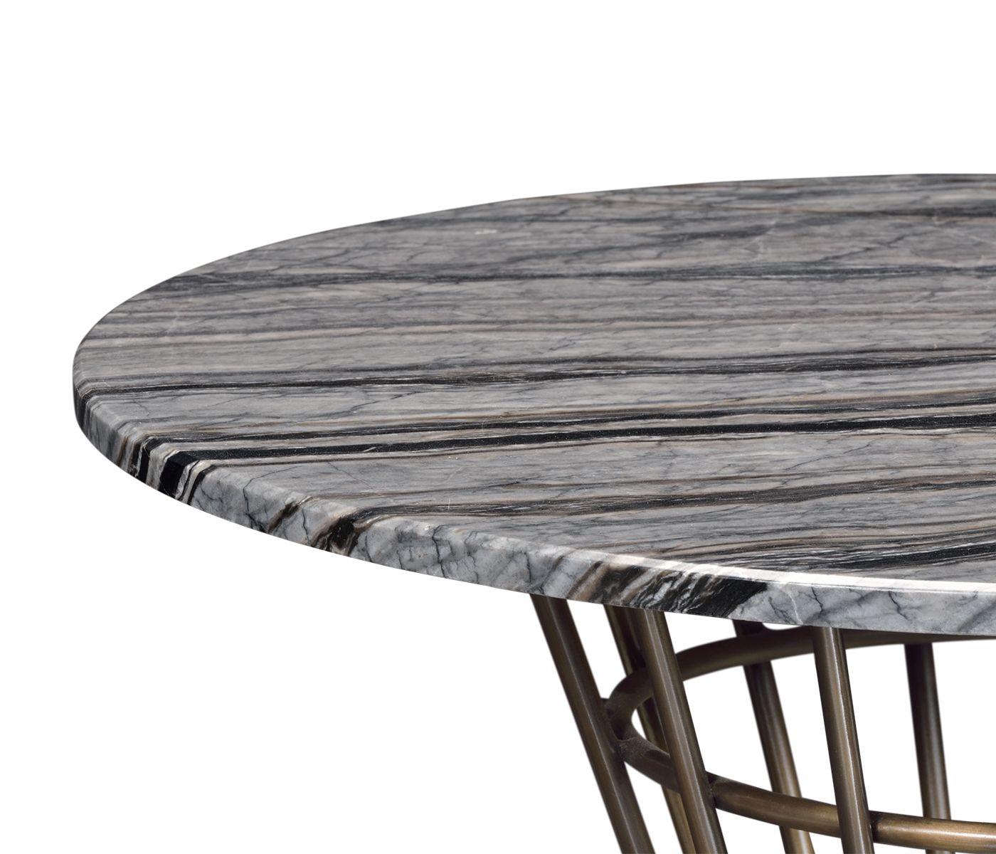 Runt Geometric mässing och mittbord i marmor för utomhusbruk
