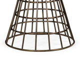 Runt Geometric mässing och mittbord i marmor för utomhusbruk