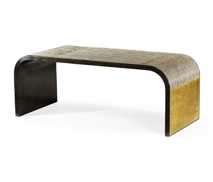 Load image into Gallery viewer, Etched Brass Curved Coffee Table
