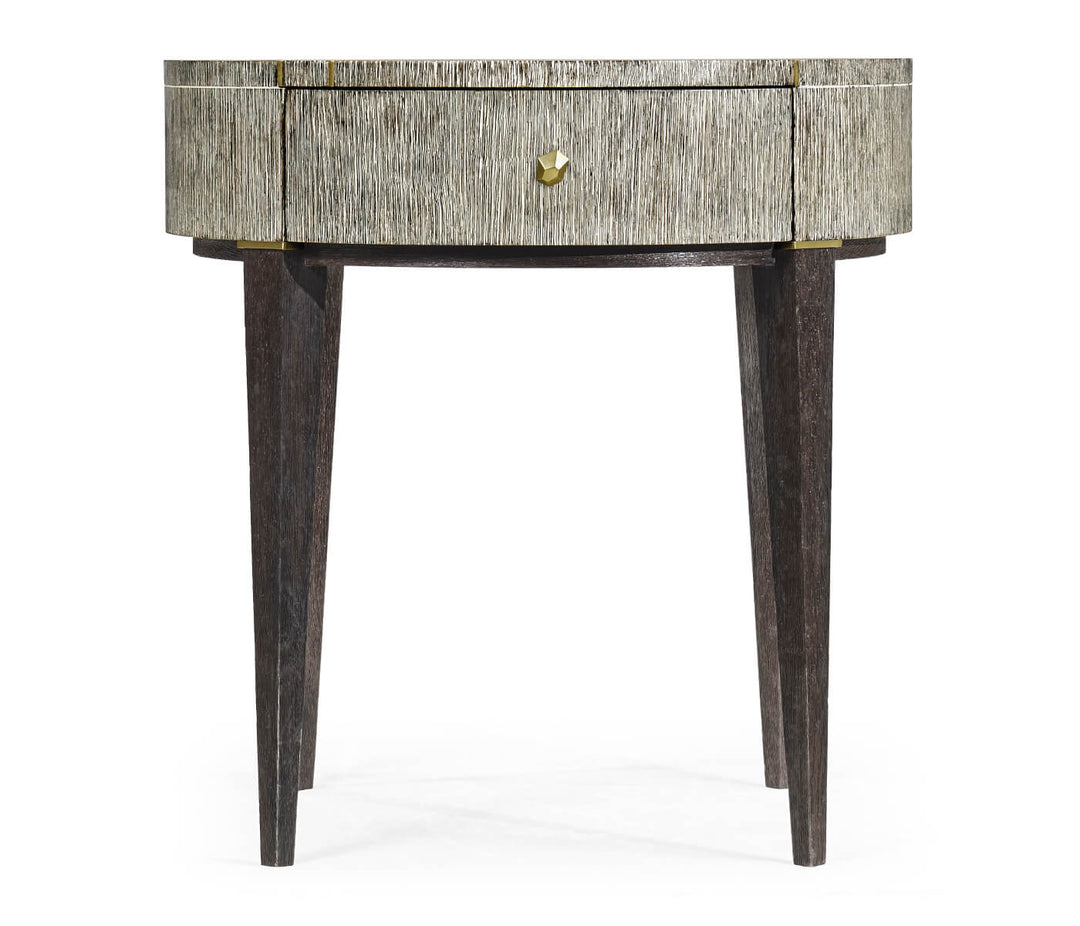 Transitional Round Side Table with Drawer