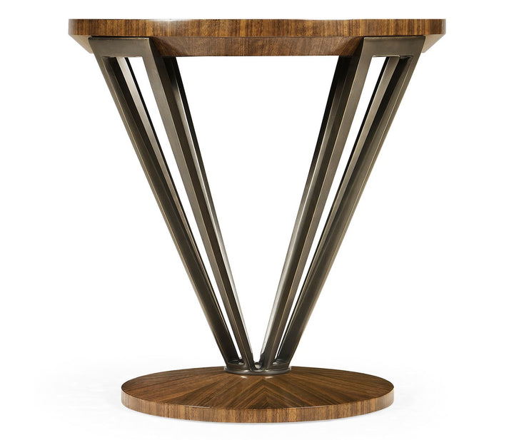 Garonne Brass & Walnut Lamp Table
