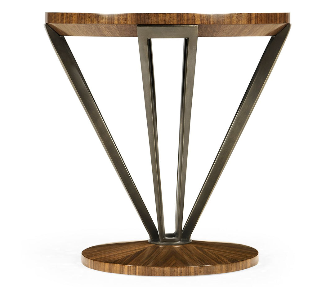 Garonne Brass & Walnut Lamp Table