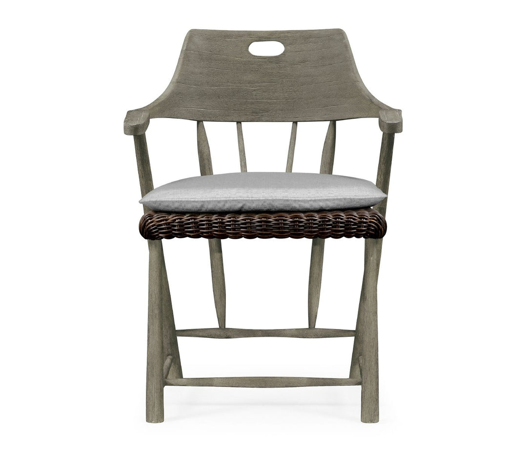 Smokers Style Grey Outdoor Dining Chair