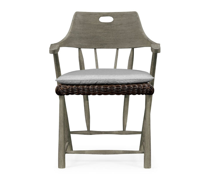 Smokers Style Grey Outdoor Dining Chair
