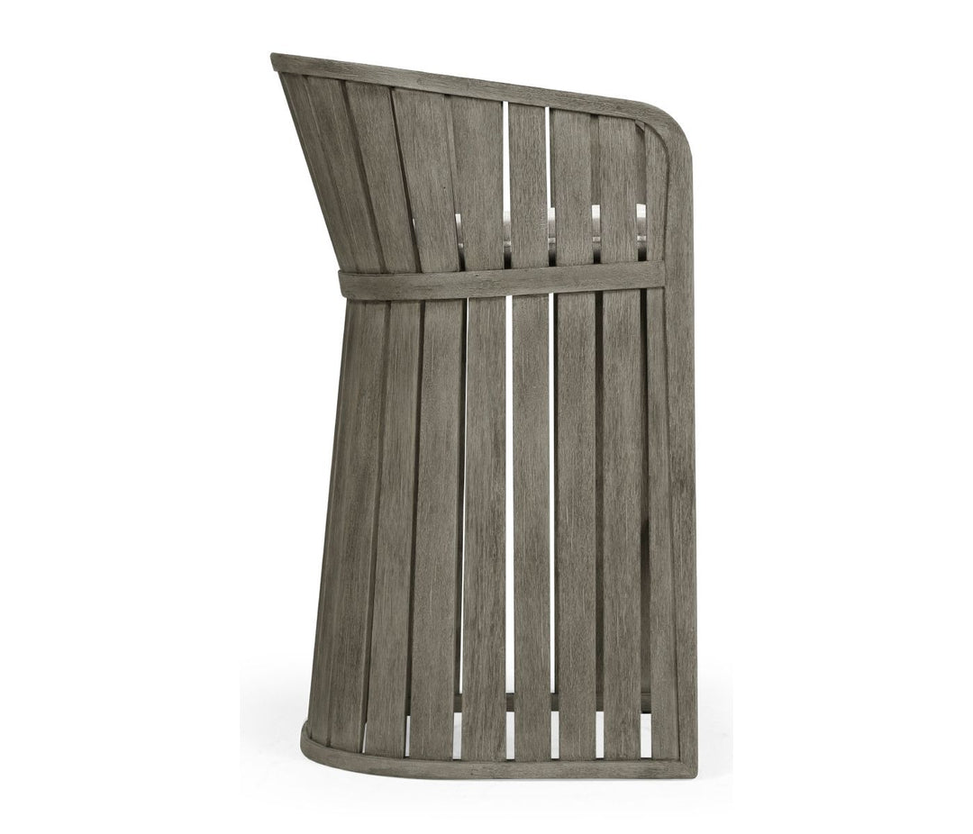 Slatted Grey Outdoor Bar Stool