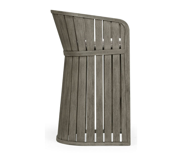 Slatted Grey Outdoor Bar Stool