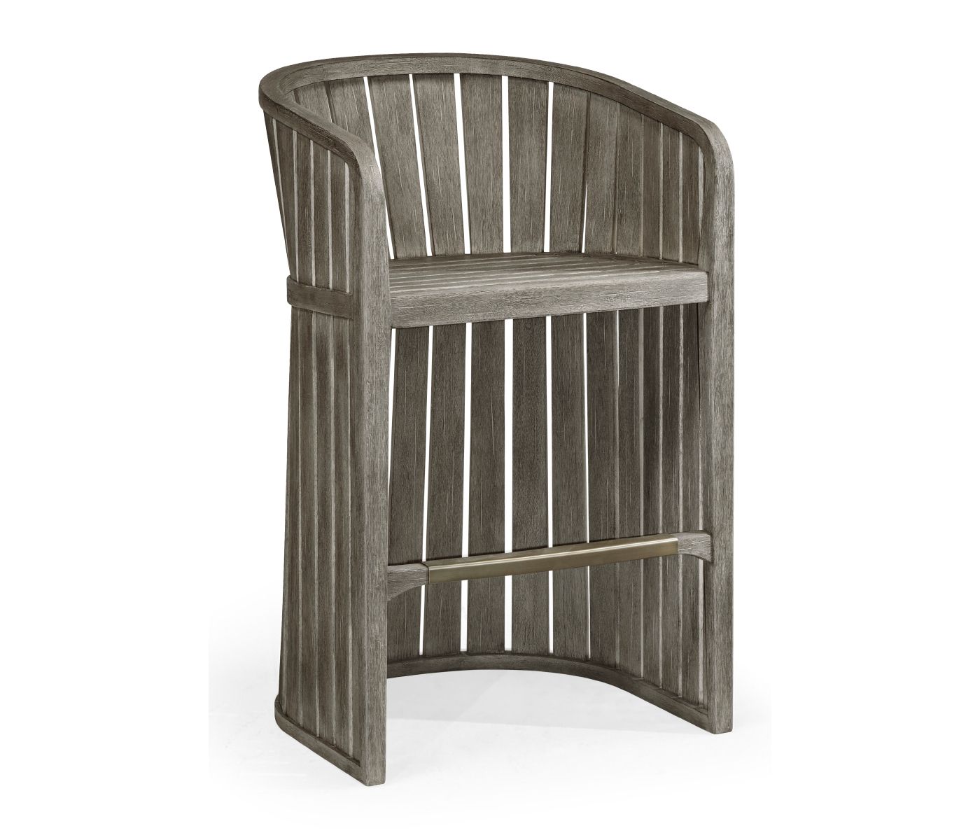 Slatted grå barstol för utomhusbruk