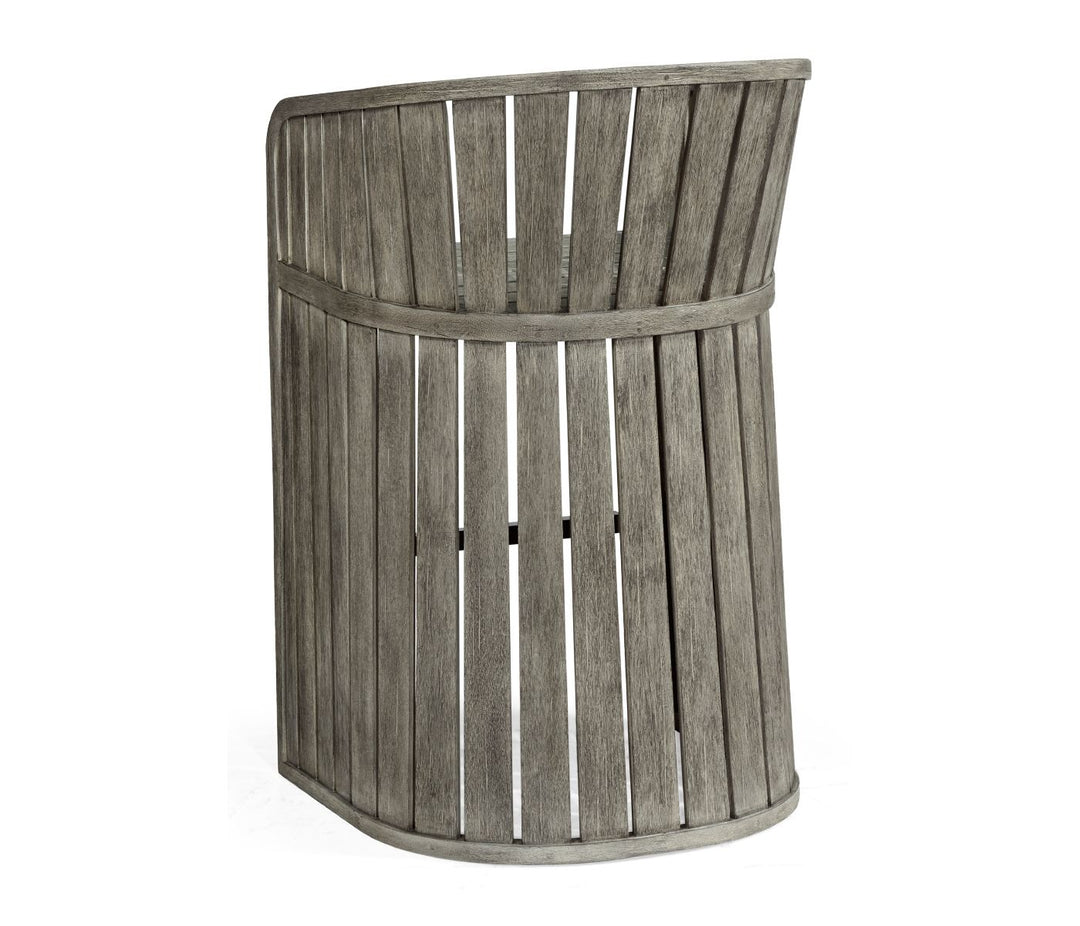 Slatted Grey Outdoor Bar Stool