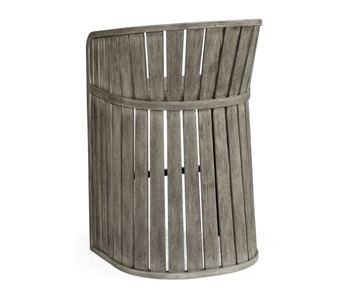 Slatted Grey Outdoor Bar Stool