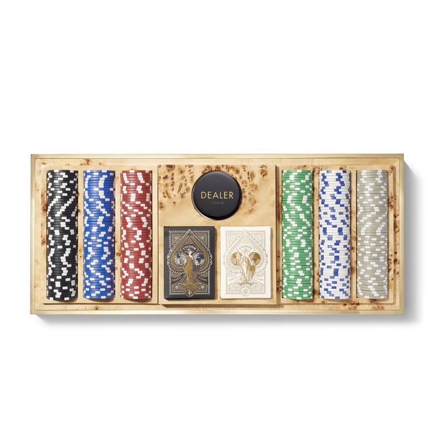 Aerin Poker Set Shagreen Chocolate