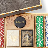 Aerin Poker Set Shagreen Chocolate