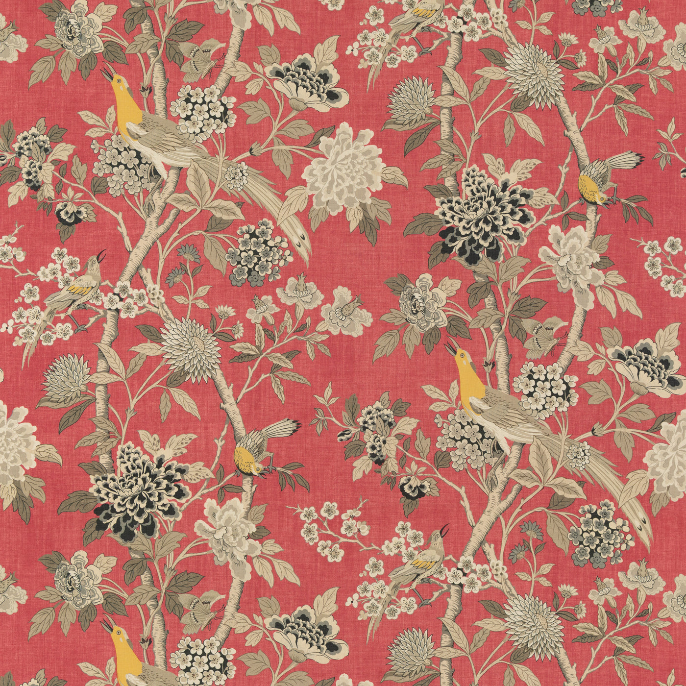 Hydrangea Bird (Archive) Tyg