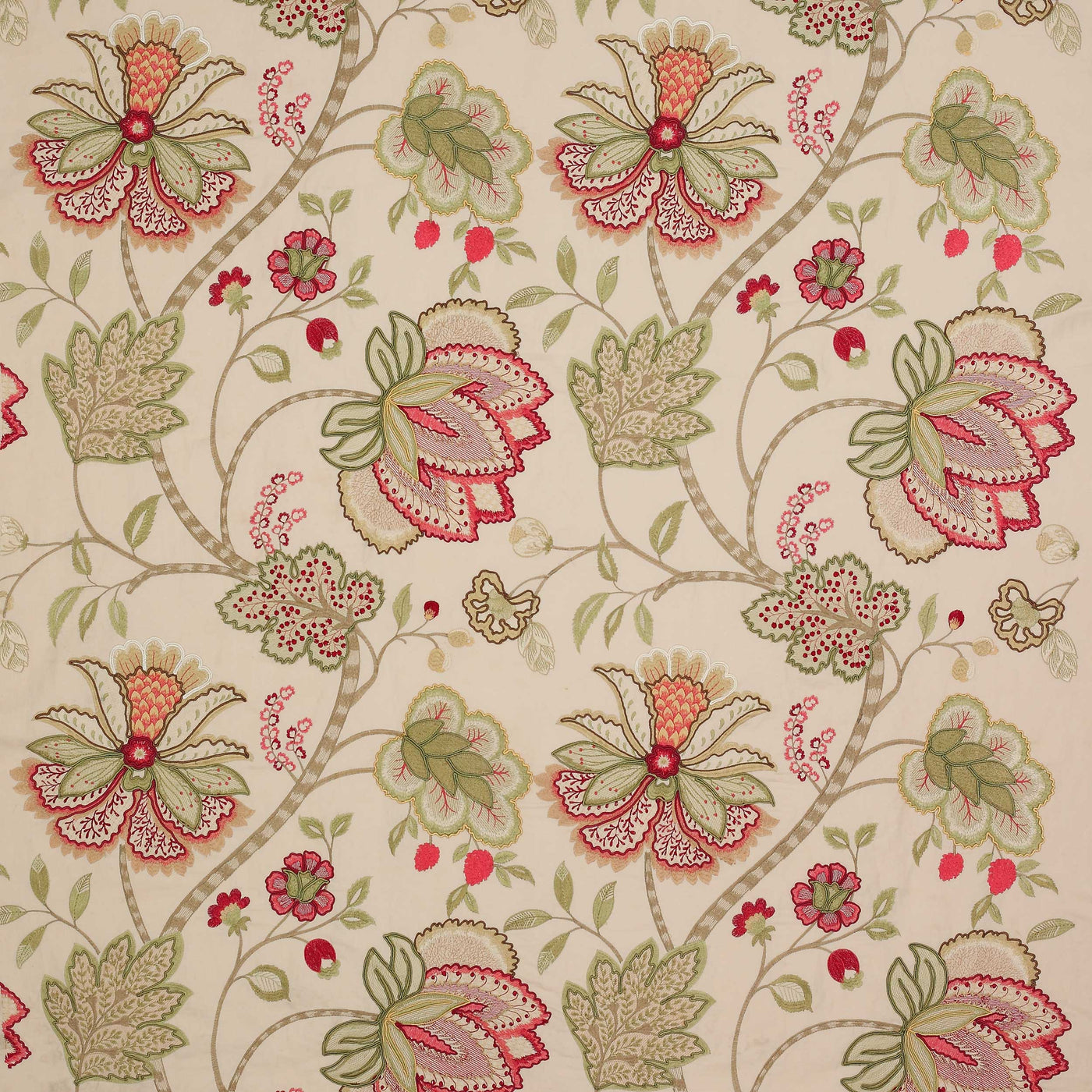 Colefax and Fowler Tyg Baptista Linen Pink Green