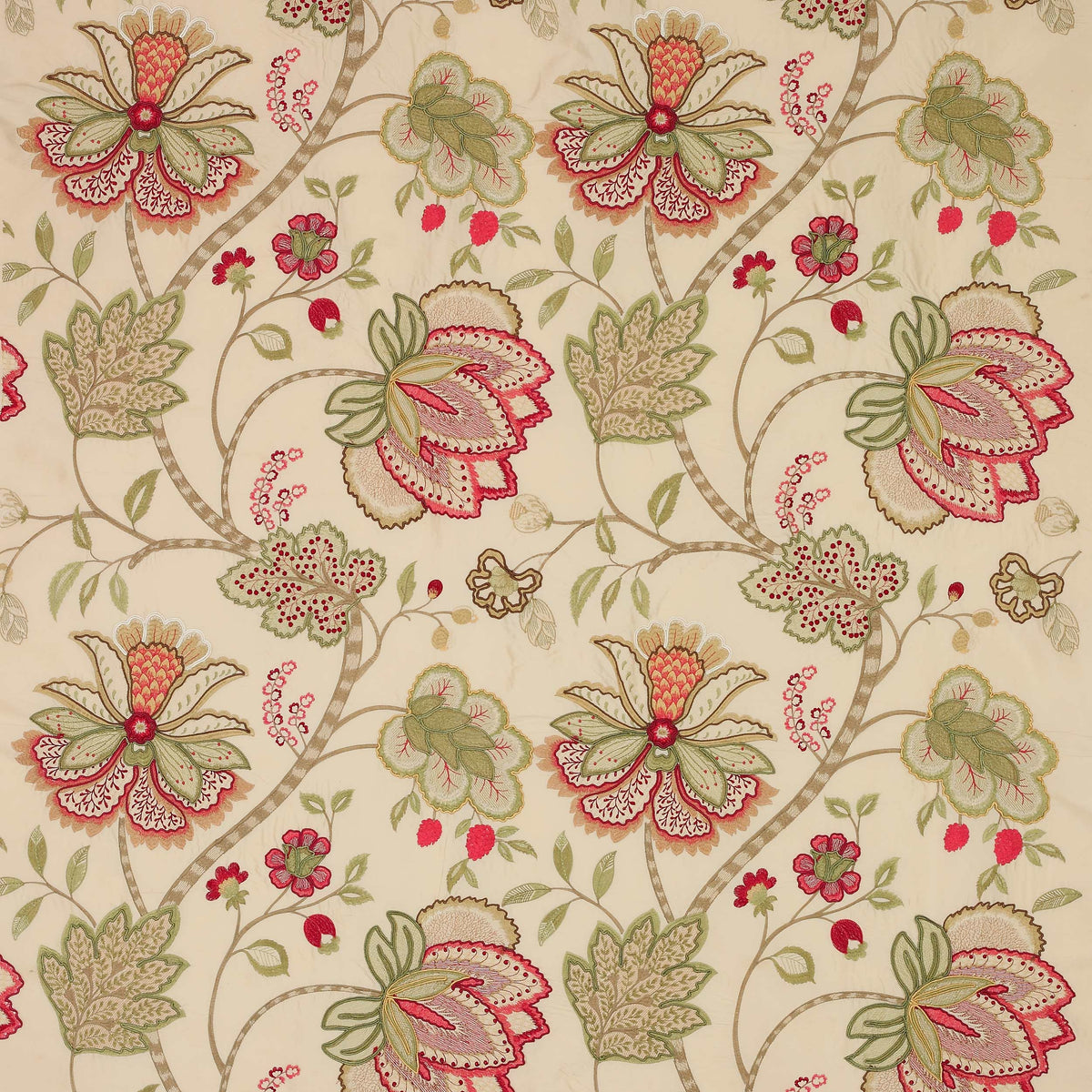 Colefax and Fowler Stoff Baptista Silk Pink Green