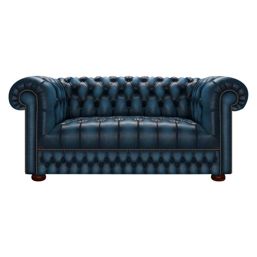 Cromwell 2 Sits Chesterfield Soffa Antique Blue