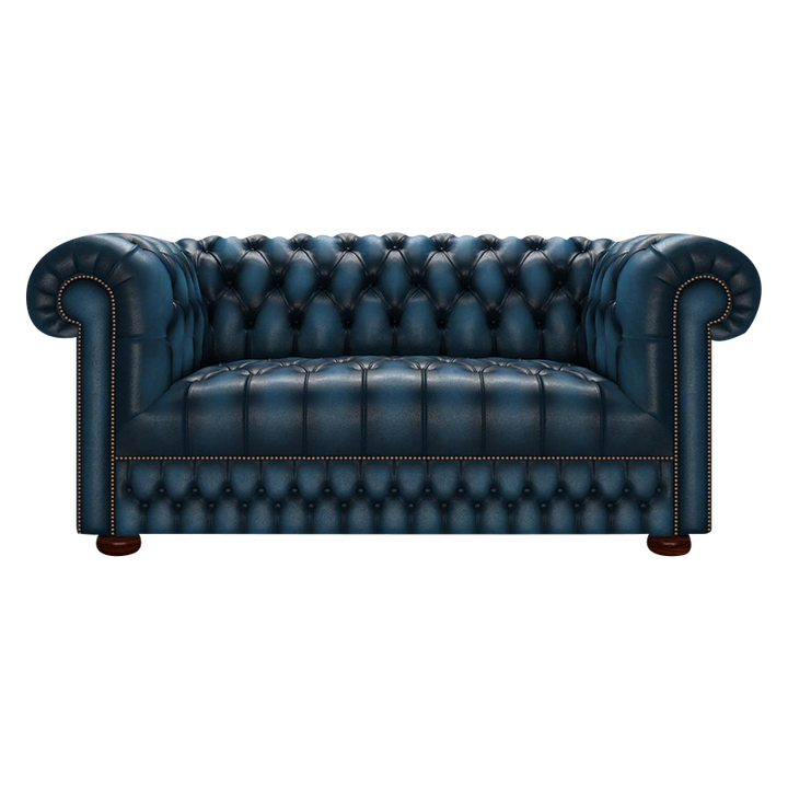 Cromwell 2 Sits Chesterfield Soffa Antique Blue