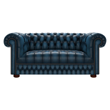 Cromwell 2 Sits Chesterfield Soffa Antique Blue