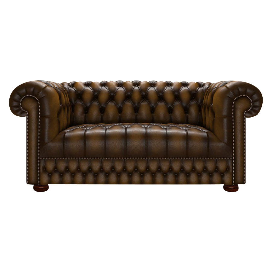 Cromwell 2 Sits Chesterfield Soffa Antique Gold