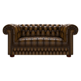 Cromwell 2 Sits Chesterfield Soffa Antique Gold
