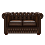 Fleming 2 Sits Chesterfield Soffa Antique Autumn Tan