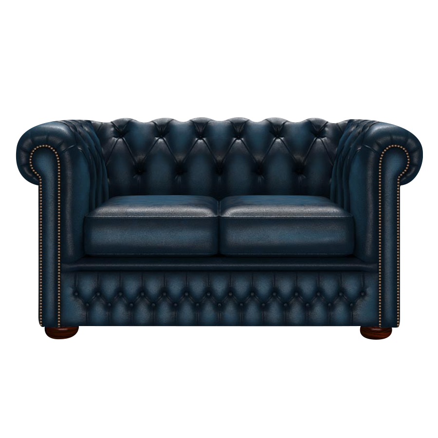 Fleming 2 Sits Chesterfield Soffa Antique Blue