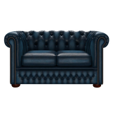 Fleming 2 Sits Chesterfield Soffa Antique Blue