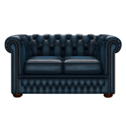 Fleming 2 Sits Chesterfield Soffa Antique Blue