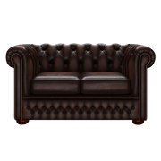 Fleming 2 Sits Chesterfield Soffa Antique Brown