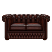 Fleming 2 Sits Chesterfield Soffa Antique Chestnut