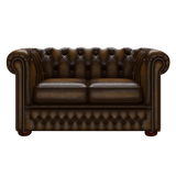 Fleming 2 Sits Chesterfield Soffa Antique Gold