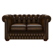 Fleming 2 Sits Chesterfield Soffa Antique Gold