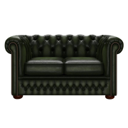 Fleming 2 Sits Chesterfield Soffa Antique Green