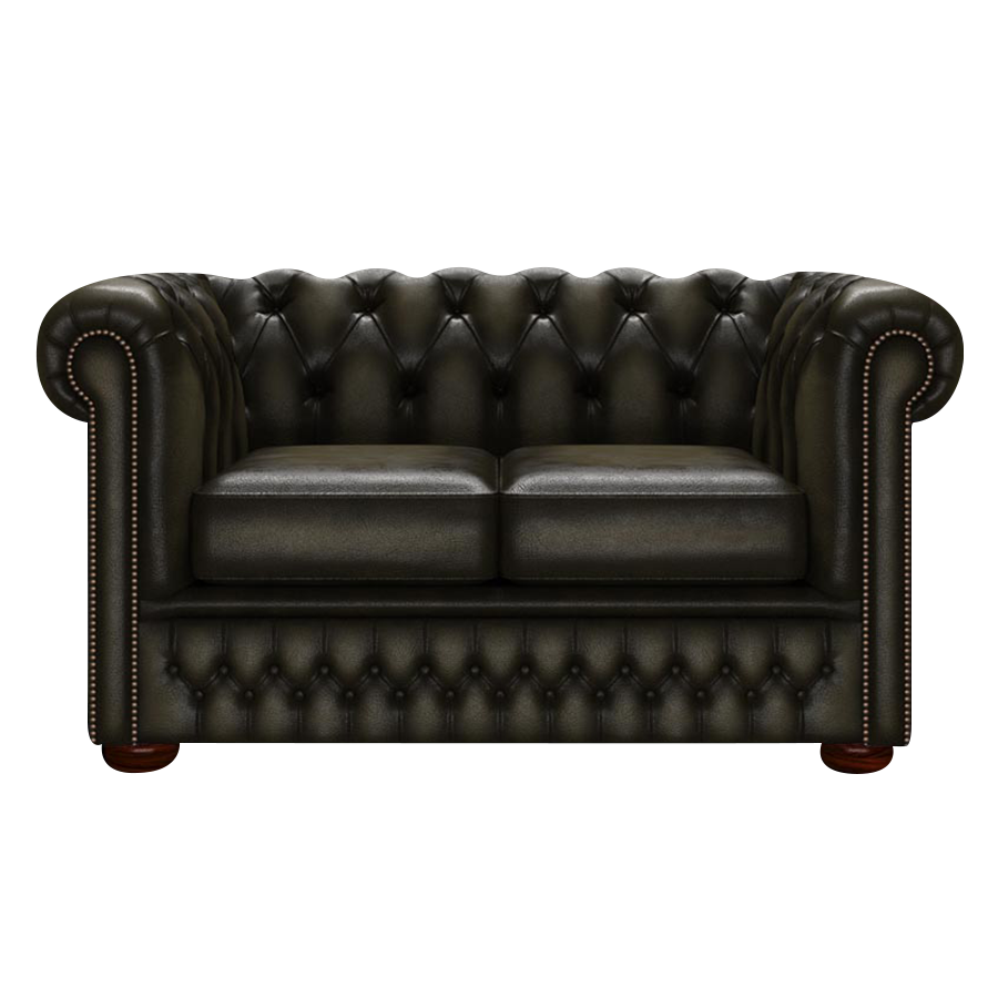 Fleming 2 Sits Chesterfield Soffa Antique Olive