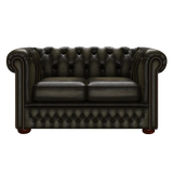 Fleming 2 Sits Chesterfield Soffa Antique Olive