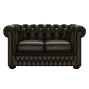 Fleming 2 Sits Chesterfield Soffa Antique Olive