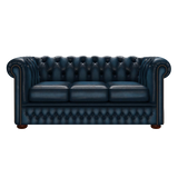 Fleming 3 Sits Chesterfield Soffa Antique Blue