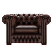 Classic Chesterfield Fåtölj Antique Brown