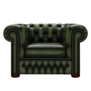 Classic Chesterfield Fåtölj Antique Green