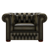 Classic Chesterfield Fåtölj Antique Olive