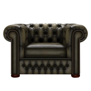 Classic Chesterfield Fåtölj Antique Olive