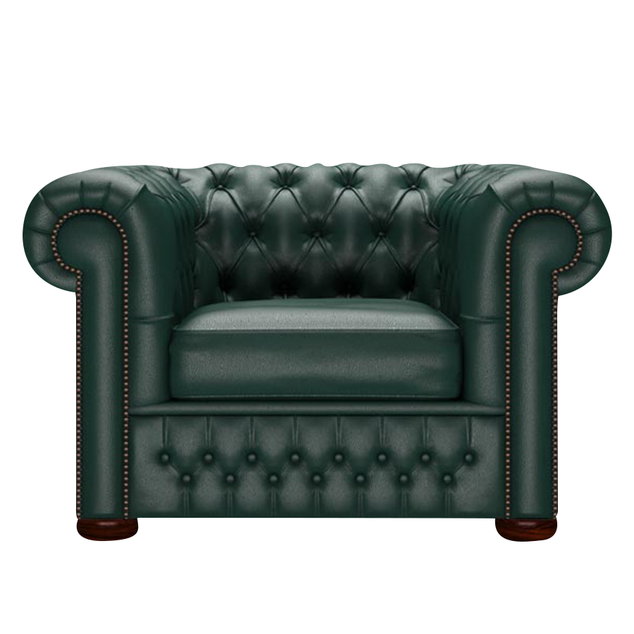 Classic Chesterfield Fåtölj Birch Forest Green