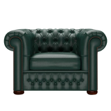Classic Chesterfield Fåtölj Birch Forest Green