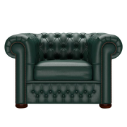 Classic Chesterfield Fåtölj Birch Forest Green