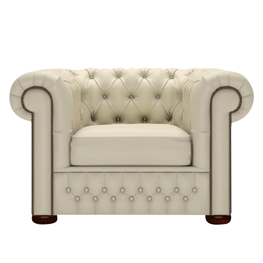 Classic Chesterfield Fåtölj Birch Ivory