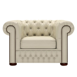 Classic Chesterfield Fåtölj Birch Ivory