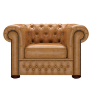 Classic Chesterfield Fåtölj Old English Buckskin
