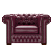 Classic Chesterfield Fåtölj Old English Burgundy